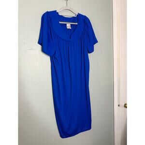 Granada vintage 80s blue housecoat muumuu dress‎ grandma core